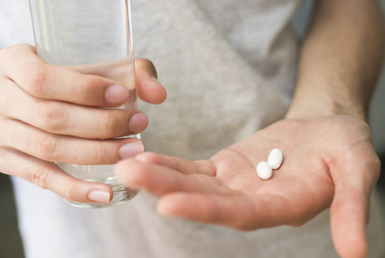 hand with medicine